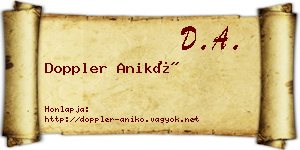 Doppler Anikó névjegykártya